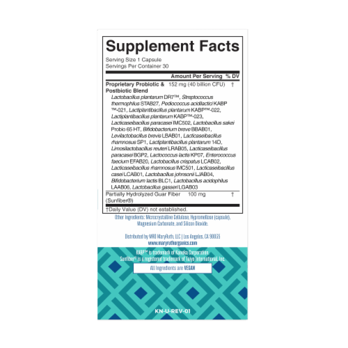 Mary Ruth's® Digestion Daily Care 3 In 1 Probiotic Dietary Supplement Perspective: back