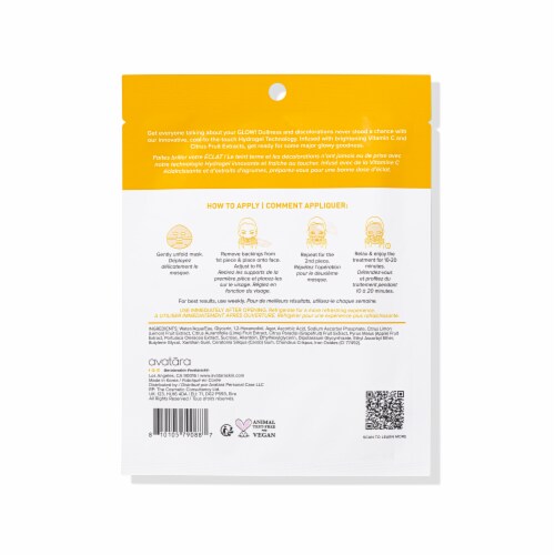 Avatara Vitamin C Brightening Hydrogel Mask Perspective: back