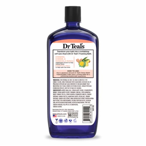 Dr Teal's Stress Relief Foaming Bath with Pure Epsom Salt Perspective: back