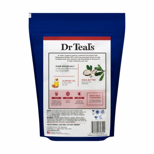 Dr Teal's® Pure Espom Salt Soaking Solution Shea Butter & Almond Oil Perspective: back