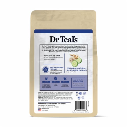 Dr Teal's® Pure Espom Salt Soaking Solution Sensitive Skin with Colloidal Oatmeal & Cucumber Extract Perspective: back