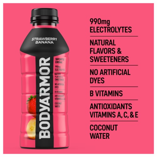 BODYARMOR® Sports Drink Strawberry Banana Bottles Perspective: back