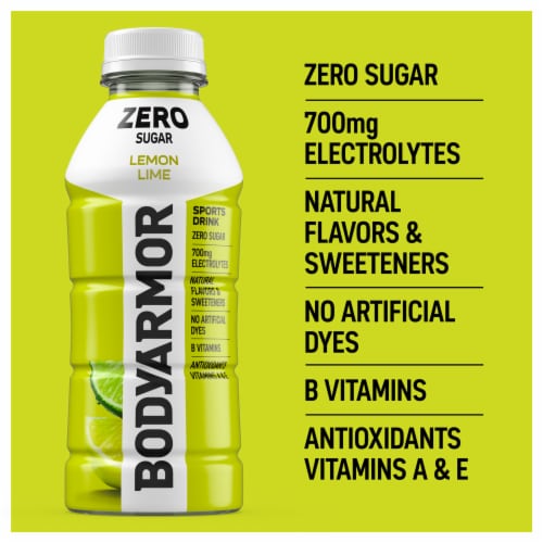 BODYARMOR® Lemon Lime Zero Sugar Sports Drink Bottle Perspective: back