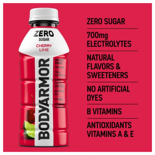 BODYARMOR® Cherry Lime Zero Sugar Sports Drink Bottle Perspective: back
