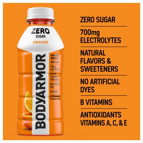 BODYARMOR® Orange Zero Sugar Sports Drink Bottle Perspective: back