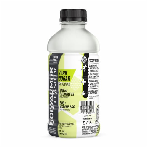 BODYARMOR® Flash I.V. Lemon Lime Zero Sugar Sports Drink Bottle Perspective: back