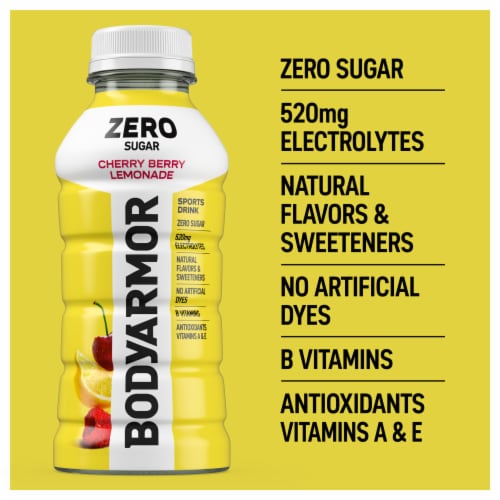 BODYARMOR® Cherry Berry Lemonade Zero Sugar Sports Drink Bottles Perspective: back