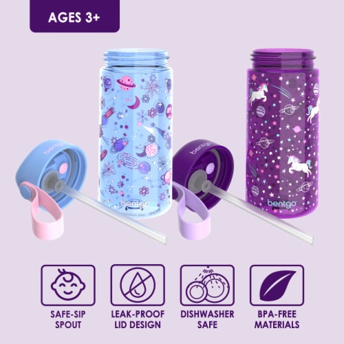 Bentgo® Kids Unicorn/Galaxy Water Bottles Perspective: back