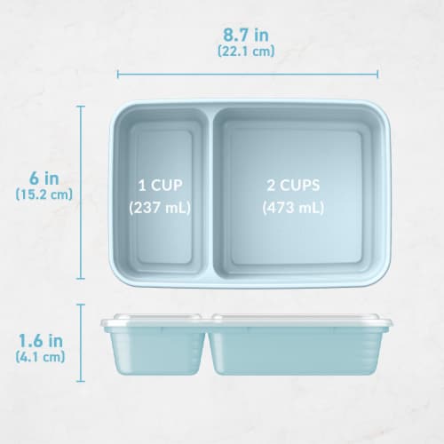 Bentgo® Prep 2-Compartment Container - Sky Perspective: back