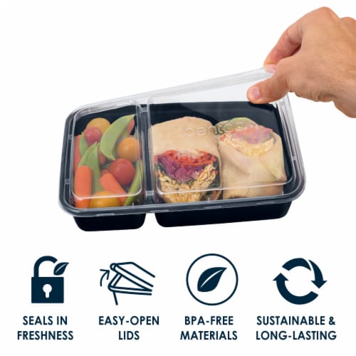 Bentgo® Prep 2-Compartment Containers - Navy Perspective: back