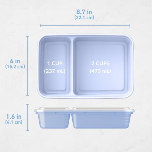 Bentgo 2 Compartment Food Containers Perspective: back