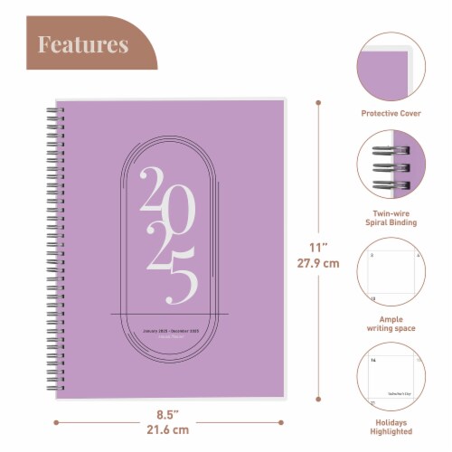 Rileys 2023 Weekly Planner - Annual Weekly & Monthly Agenda Planner (8 x 6", Lilac) Perspective: back