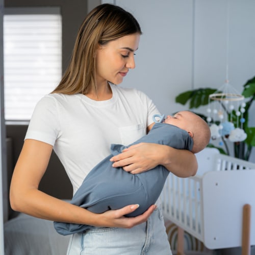 Swaddle Blanket Baby Girl Boy Easy Adjustable 3Pack Infant (Large, Stone, Nomadic Blue, Azul) Perspective: back