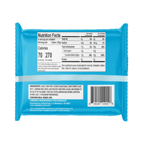 Stuffed Puffs Sour Blue Raspberry Easter Eggs Filled Marshmallows Perspective: back