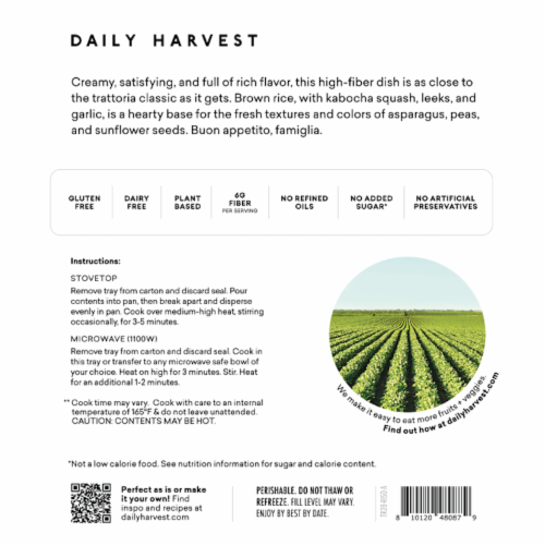 Daily Harvest Herbed Squash and Asparagus Risotto Harvest Bowl Perspective: back