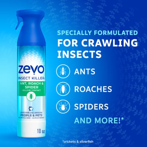 Zevo Ant, Roach & Spider Crawling Insect Aerosol Spray, 10 oz Perspective: back