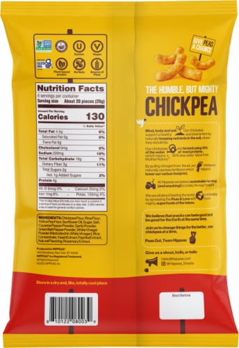 Hippeas® Non-GMO Sriracha Sunshine Chickpea Puffs Perspective: back