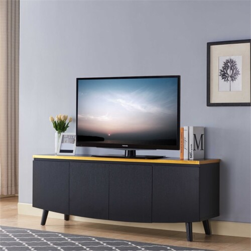 Wood and gold tv unit discount