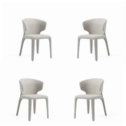 Manhattan Comfort Conrad Modern Woven Tweed Dining Chair In Wheat (Set Of 4) Black 20.47 Lx30 Perspective: back
