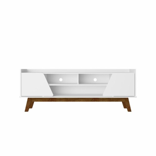 Manhattan Comfort Mid-Century Modern Marcus 62.99 TV Stand with Solid Wood Legs in  Matte Black