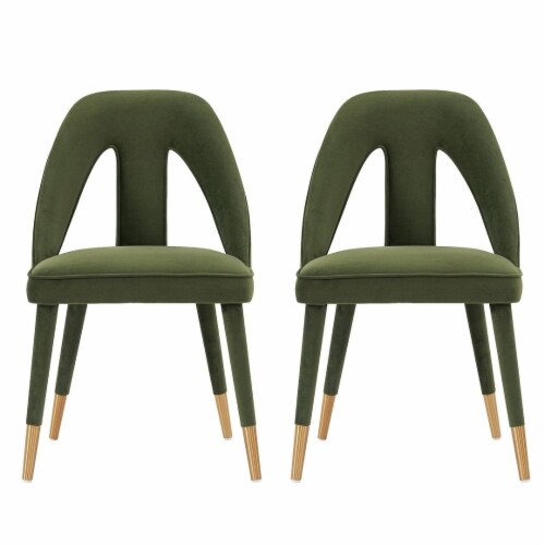 Manhattan Comfort Modern Neda Velvet Dining Chair in Olive Green - Set of 2 Manhattan Comfort Modern Neda Velvet Dining Chair in Olive Green - Set of 2