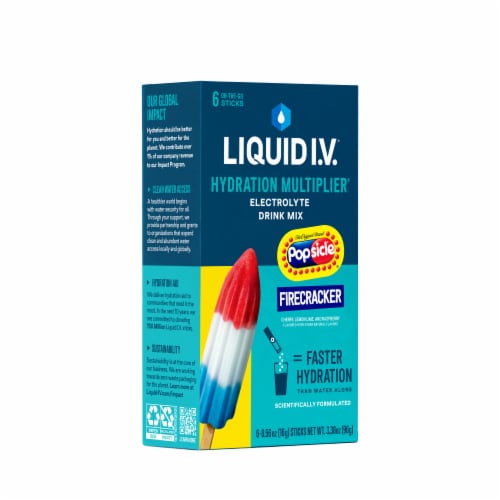 Liquid I.V.® Hydration Multiplier® Popsicle® Firecracker Electrolyte Drink Mix Packets Perspective: back