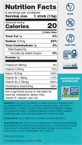 Liquid I.V.® Hydration Multiplier® Sugar Free Rainbow Sherbert Electrolyte Drink Mix Packets Perspective: back