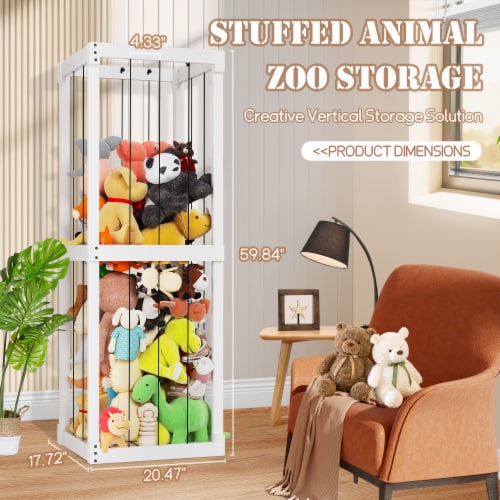 Stuffed Animal Zoo Storage Wood Stuffed Animal Storage for Kids Large Toy Storage Organizer 1 Unit Foods Co