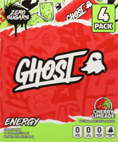 Ghost® Zero Sugar Cherry Limeade Energy Drink Multipack Cans Perspective: back