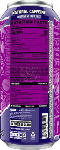 Ghost® Welch's® Grape Energy Drink Can Perspective: back