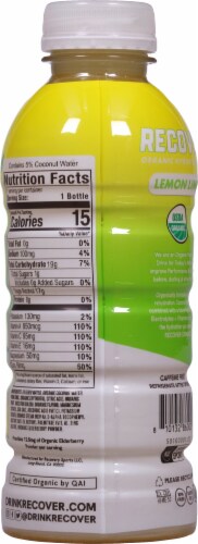 Recover® Lemon Lime Organic Hydration Bottle Perspective: back