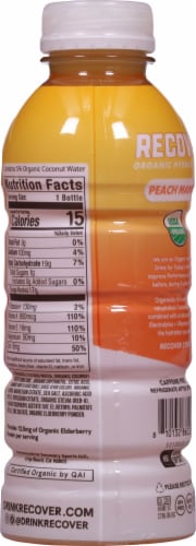 Recover® Peach Mango Organic Hydration Bottled Water Perspective: back