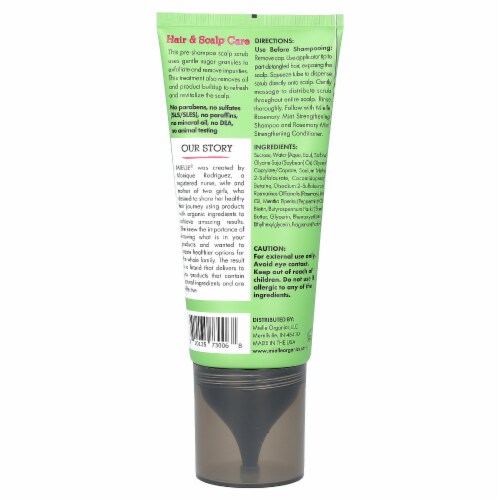 Mielle® Organics Rosemary Mint Clarifying Sugar Scalp Scrub Hair Treatment Perspective: back