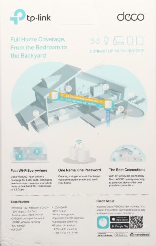 TP Link Deco™ AX1500 Whole Home Mesh Wi-Fi 6 System Perspective: back