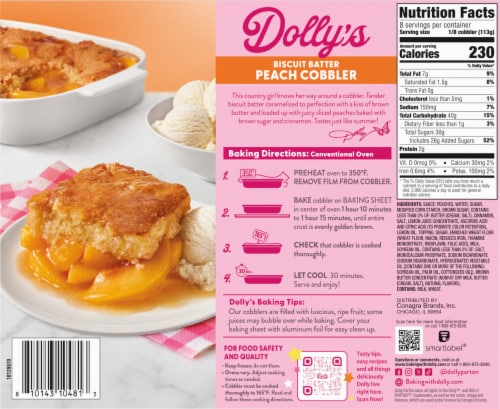 Dolly Parton's Biscuit Batter Peach Cobbler Family Size Perspective: back