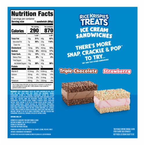 Kellogg's® Rice Krispies Treats™ Ice Cream Sandwich - Classic Perspective: back