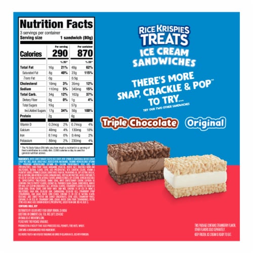 Kellogg's® Rice Krispies Treats™ Ice Cream Sandwich - Strawberry Perspective: back