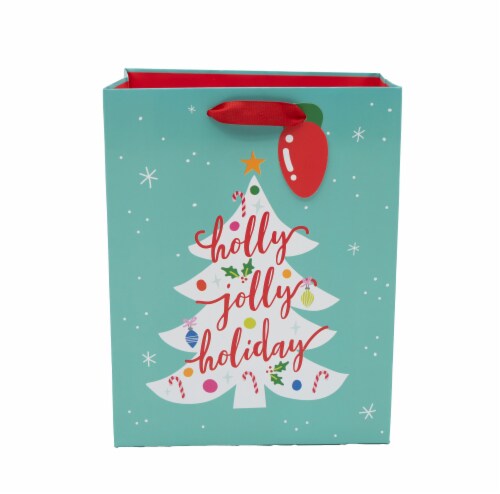 Seasonal Celebrations Holly Jolly Tree Value Cub Gift Bag Perspective: back