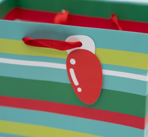 Seasonal Celebrations Whimsy Stripe Value Cub Gift Bag Perspective: back