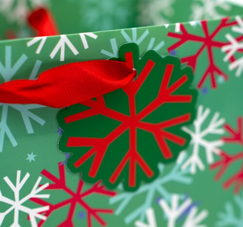 Seasonal Celebrations Snowflakes Value Cub Gift Bag Perspective: back