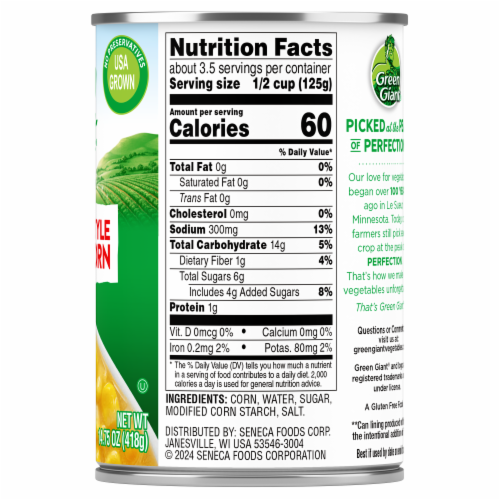 Green Giant® Cream Style Sweet Corn Perspective: back