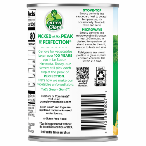 Green Giant® Low Sodium Whole Kernel Sweet Corn Perspective: back