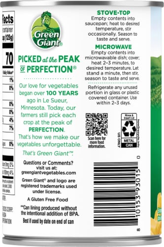 Green Giant® Whole Kernel No Salt Sweet Corn Perspective: back