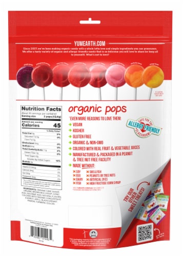Yum Earth® Favorites Organic Pops Variety Pack Perspective: back