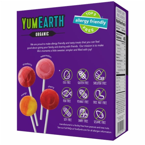 Yum Earth® Organic Halloween Lollipops Perspective: back