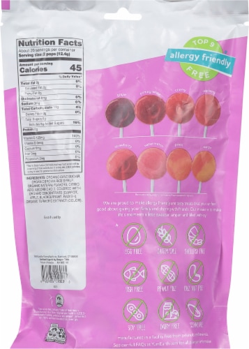 Yum Earth® Organic Vitamin C Lollipops Perspective: back