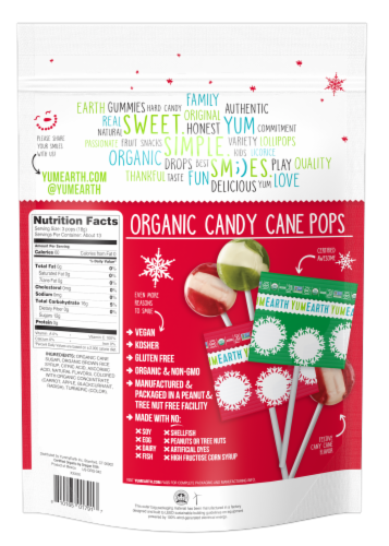 Yum Earth® Organic Candy Cane Pops Perspective: back