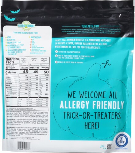Yum Earth® Assorted Organic Halloween Candies Bag Perspective: back
