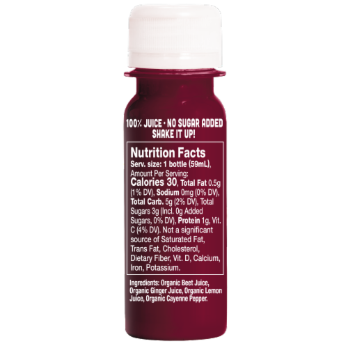 Vive Organic Ginger Boost + Beet Wellness Shot Perspective: back