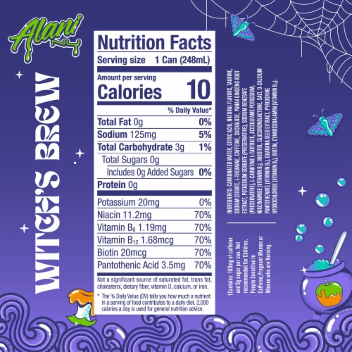 Alani Nu Minis Witch's Brew Energy Drink Cans Perspective: back